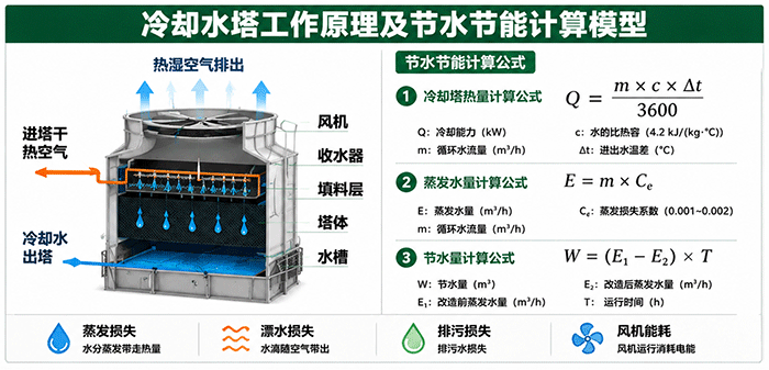 冷却水塔节水节能计算原理